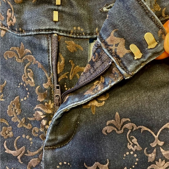 Old Navy Diva Flocked Dark Denim Skinny Jeans, sz 10 - Picture 3 of 6